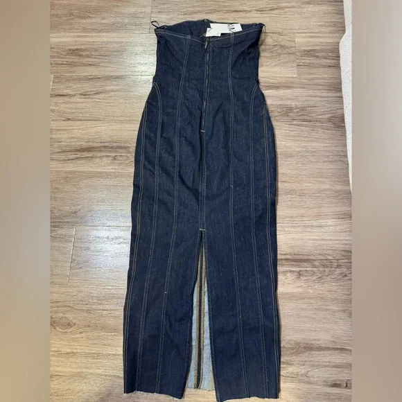 ZARA ZW DENIM MIDI DRESS Size L - Picture 8 of 12